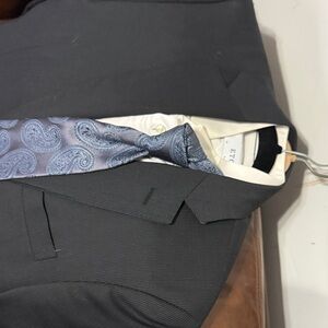 Ermenegildo Zegna Gray Suit with Blue Paisley Tie